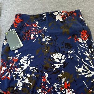 Lysse Women's Pencil Skirt - Blue, Red, and White Floral